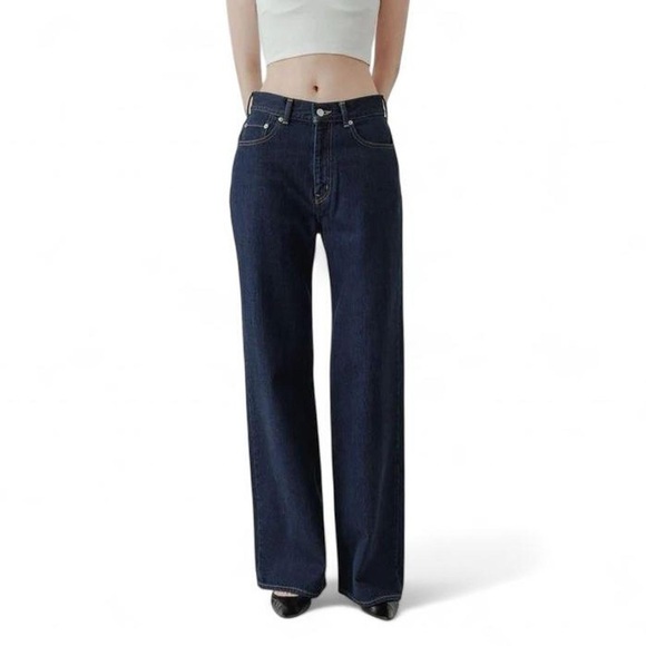 Tu es mon TRESOR Denim - Tu es mon TRESOR Larimar Dark Indigo Straight Soft Flare Jeans Denim 26 L28 navy